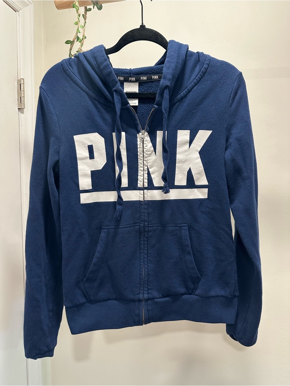Women’s S | 2014 Pink by Victoria’s Secret Full Zip Hoodie Sweatshirt Navy Blue
